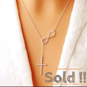New Infinity Cross Silver Chain Pendant Necklace